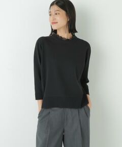 human woman / ヒューマンウーマン ニット・セーター | ◆綿ポリエステル取外し衿付プルオーバー