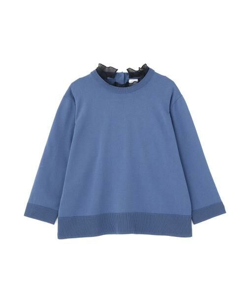 human woman / ヒューマンウーマン ニット・セーター | ◆綿ポリエステル取外し衿付プルオーバー | 詳細1