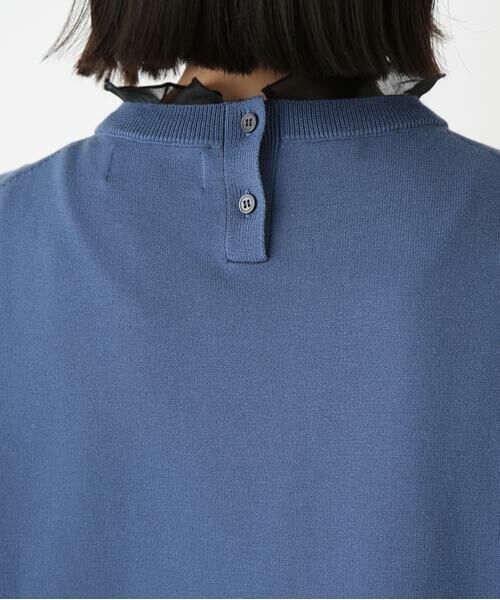 human woman / ヒューマンウーマン ニット・セーター | ◆綿ポリエステル取外し衿付プルオーバー | 詳細11