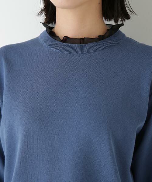 human woman / ヒューマンウーマン ニット・セーター | ◆綿ポリエステル取外し衿付プルオーバー | 詳細7
