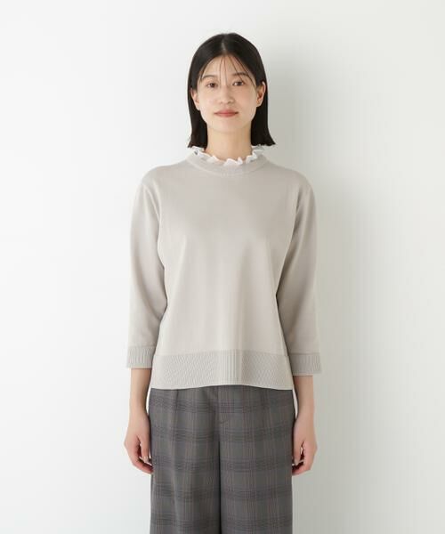 human woman / ヒューマンウーマン ニット・セーター | ◆綿ポリエステル取外し衿付プルオーバー | 詳細16