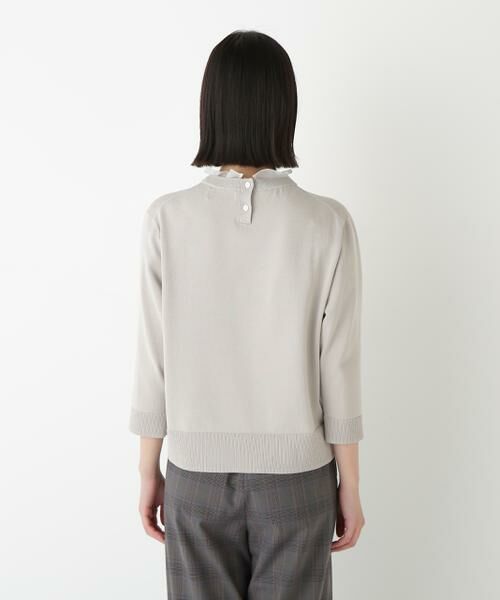 human woman / ヒューマンウーマン ニット・セーター | ◆綿ポリエステル取外し衿付プルオーバー | 詳細17