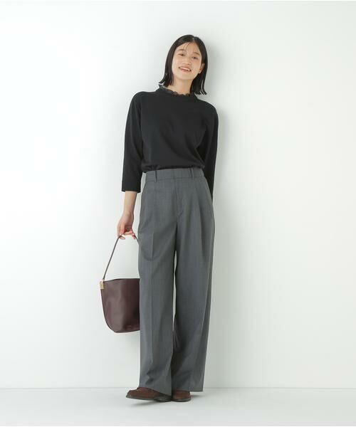 human woman / ヒューマンウーマン ニット・セーター | ◆綿ポリエステル取外し衿付プルオーバー | 詳細21