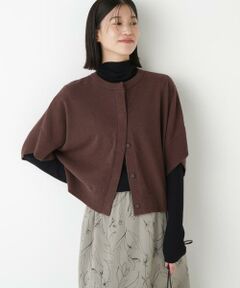 human woman / ヒューマンウーマン ニット・セーター | ◆綿ナイロンブークレ半袖カーディガン