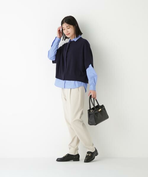 human woman / ヒューマンウーマン ニット・セーター | ◆綿ナイロンブークレ半袖カーディガン | 詳細3