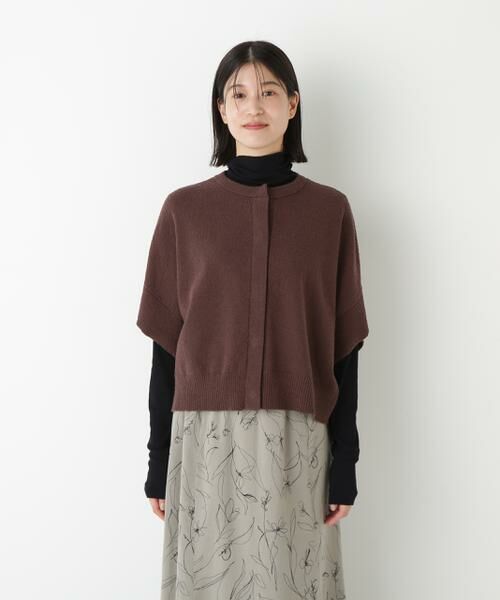 human woman / ヒューマンウーマン ニット・セーター | ◆綿ナイロンブークレ半袖カーディガン | 詳細10