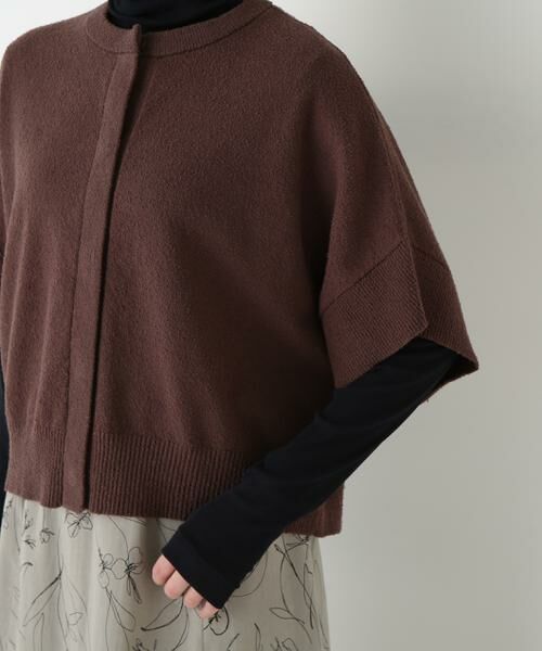 human woman / ヒューマンウーマン ニット・セーター | ◆綿ナイロンブークレ半袖カーディガン | 詳細14