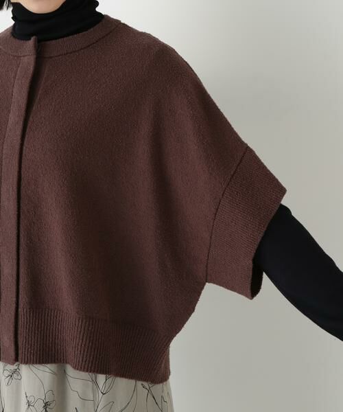 human woman / ヒューマンウーマン ニット・セーター | ◆綿ナイロンブークレ半袖カーディガン | 詳細15