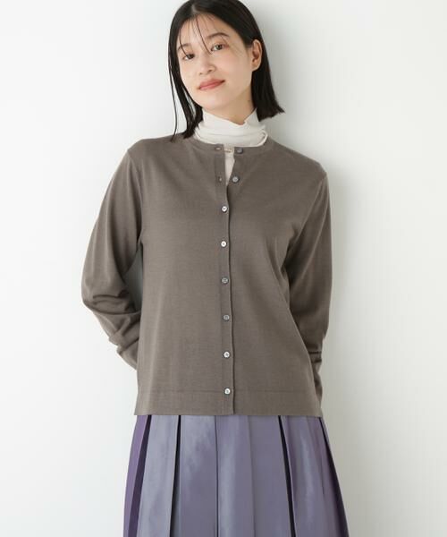 human woman/ヒューマンウーマン ◆ハイツイストウールクルーネックカーディガン モカ1 M human woman/ヒューマンウーマン ◆ハイツイストウールクルーネックカーディガン モカ1 M