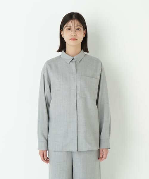 human woman / ヒューマンウーマン シャツ・ブラウス | ◆ライトフラノウォッシャブルシャツ | 詳細10