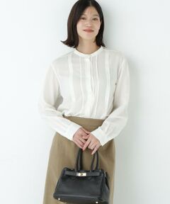 human woman / ヒューマンウーマン シャツ・ブラウス | ◆コットンジョーゼットボイルバンドシャツブラウス