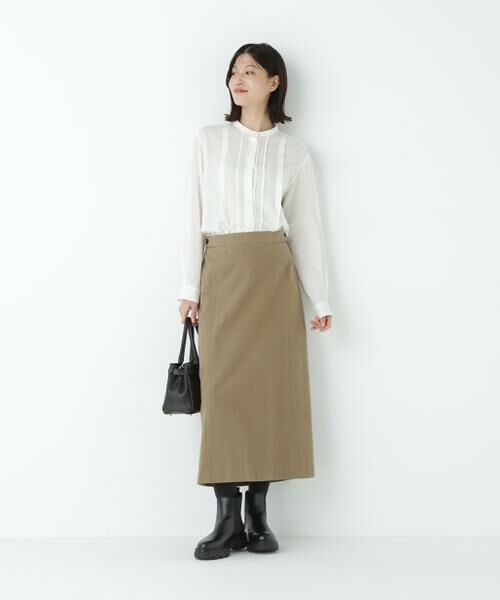 human woman / ヒューマンウーマン シャツ・ブラウス | ◆コットンジョーゼットボイルバンドシャツブラウス | 詳細2