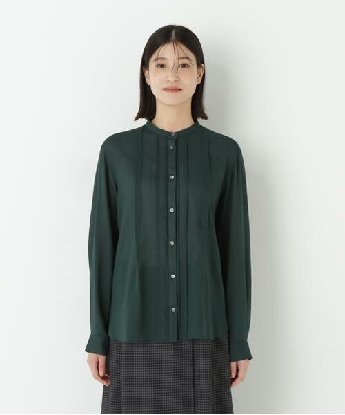 human woman / ヒューマンウーマン シャツ・ブラウス | ◆コットンジョーゼットボイルバンドシャツブラウス | 詳細9