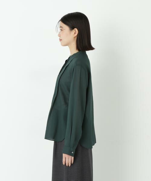 human woman / ヒューマンウーマン シャツ・ブラウス | ◆コットンジョーゼットボイルバンドシャツブラウス | 詳細10