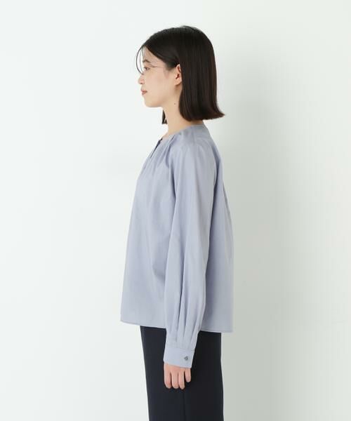 human woman / ヒューマンウーマン シャツ・ブラウス | ◆ノーカラータックブラウス | 詳細4