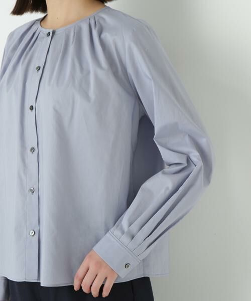 human woman / ヒューマンウーマン シャツ・ブラウス | ◆ノーカラータックブラウス | 詳細7