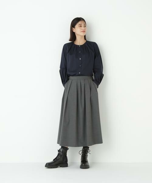 human woman / ヒューマンウーマン シャツ・ブラウス | ◆ノーカラータックブラウス | 詳細12