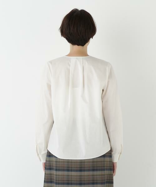 human woman / ヒューマンウーマン シャツ・ブラウス | ◆ノーカラータックブラウス | 詳細19