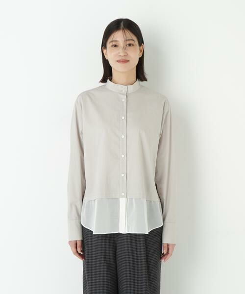 human woman / ヒューマンウーマン シャツ・ブラウス | ◆シアーヘムドッキングハイネックブラウス | 詳細4