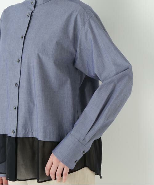 human woman / ヒューマンウーマン シャツ・ブラウス | ◆シアーヘムドッキングハイネックブラウス | 詳細13