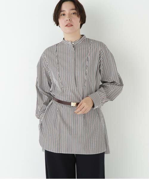 human woman / ヒューマンウーマン シャツ・ブラウス | ◆ストライプオーバーブラウス | 詳細2