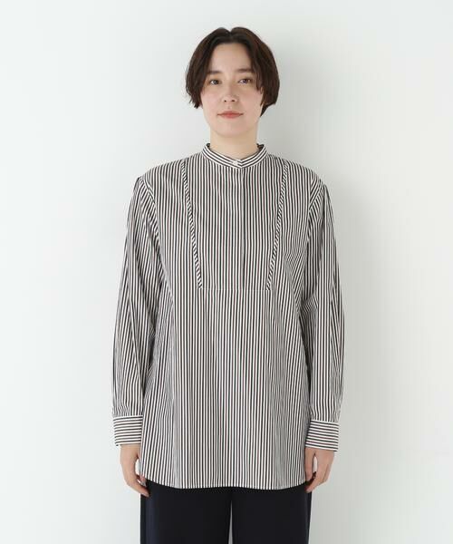 human woman / ヒューマンウーマン シャツ・ブラウス | ◆ストライプオーバーブラウス | 詳細5
