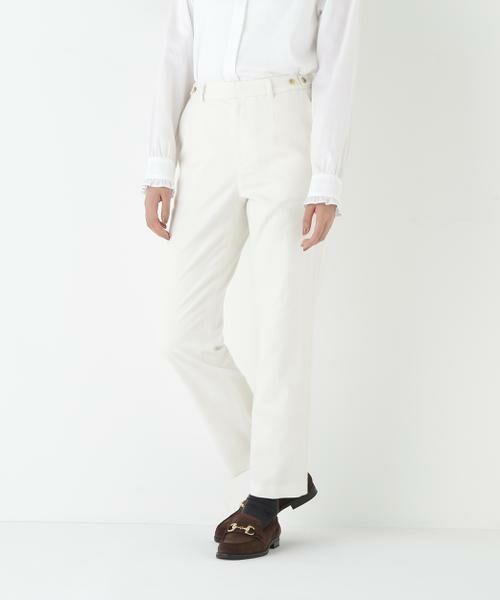 human woman / ヒューマンウーマン パンツ | ◆ピケスエードスリムストレートパンツ | 詳細8