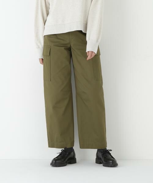 human woman/ヒューマンウーマン ◆オーガニックコットンチノクロスカーゴパンツ カーキ M human woman/ヒューマンウーマン ◆オーガニックコットンチノクロスカーゴパンツ カーキ M
