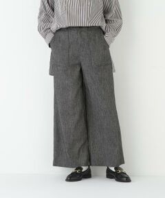 human woman / ヒューマンウーマン パンツ | ◆シルクネップツイルツィードベイカーセミワイドパンツ