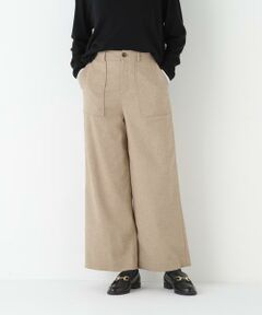 human woman / ヒューマンウーマン パンツ | ◆シルクネップツイルツィードベイカーセミワイドパンツ