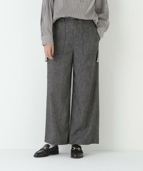 human woman / ヒューマンウーマン パンツ | ◆シルクネップツイルツィードベイカーセミワイドパンツ | 詳細2