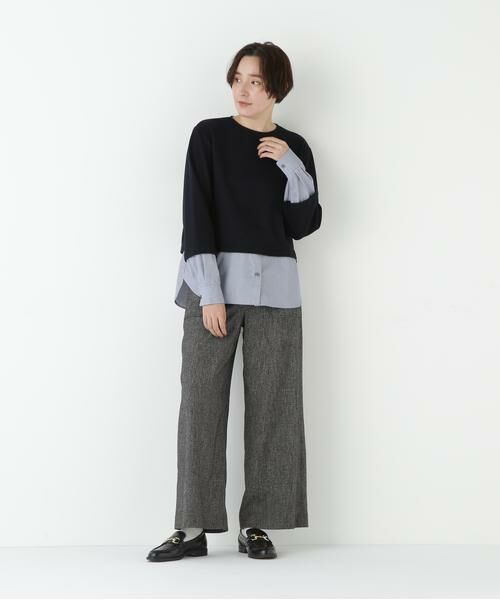 human woman / ヒューマンウーマン パンツ | ◆シルクネップツイルツィードベイカーセミワイドパンツ | 詳細5