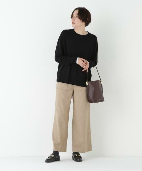 human woman / ヒューマンウーマン パンツ | ◆シルクネップツイルツィードベイカーセミワイドパンツ | 詳細14