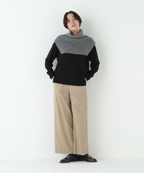 human woman / ヒューマンウーマン パンツ | ◆シルクネップツイルツィードベイカーセミワイドパンツ | 詳細15