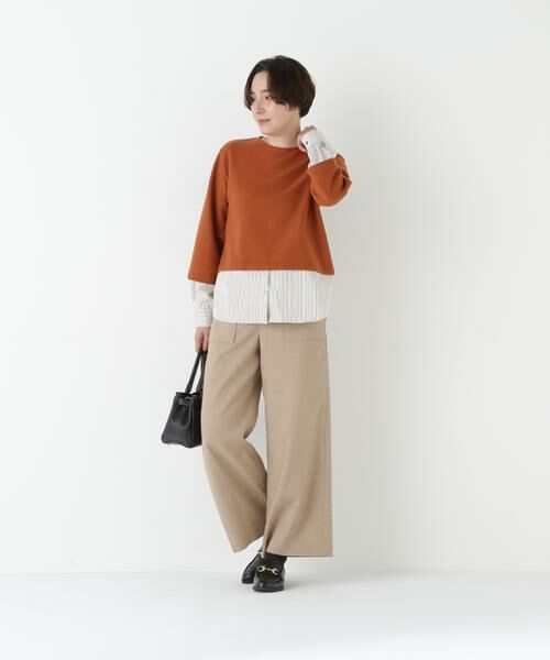 human woman / ヒューマンウーマン パンツ | ◆シルクネップツイルツィードベイカーセミワイドパンツ | 詳細16