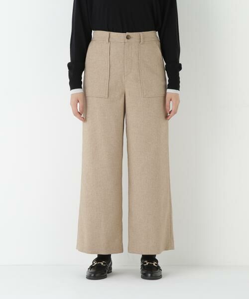 human woman / ヒューマンウーマン パンツ | ◆シルクネップツイルツィードベイカーセミワイドパンツ | 詳細17