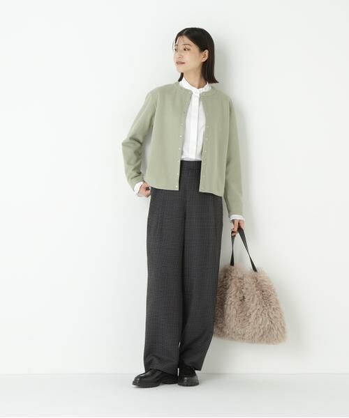 human woman / ヒューマンウーマン パンツ | ◆先染めチェックタックセミワイドパンツ | 詳細3