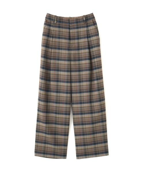 human woman / ヒューマンウーマン パンツ | ◆先染めチェックタックセミワイドパンツ | 詳細10