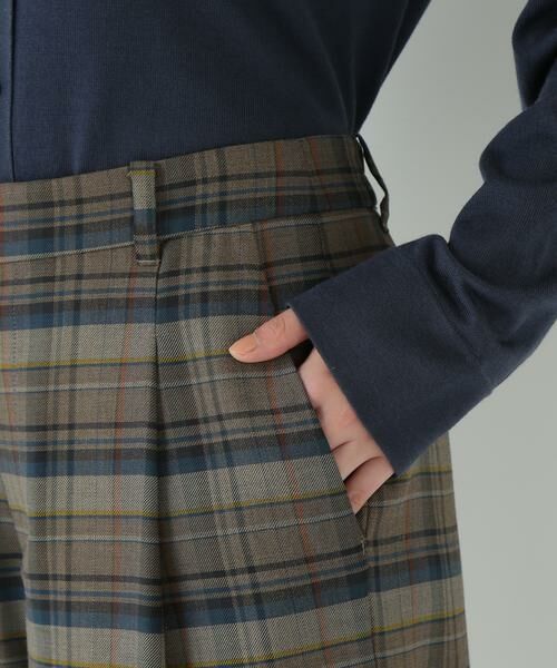 human woman / ヒューマンウーマン パンツ | ◆先染めチェックタックセミワイドパンツ | 詳細19