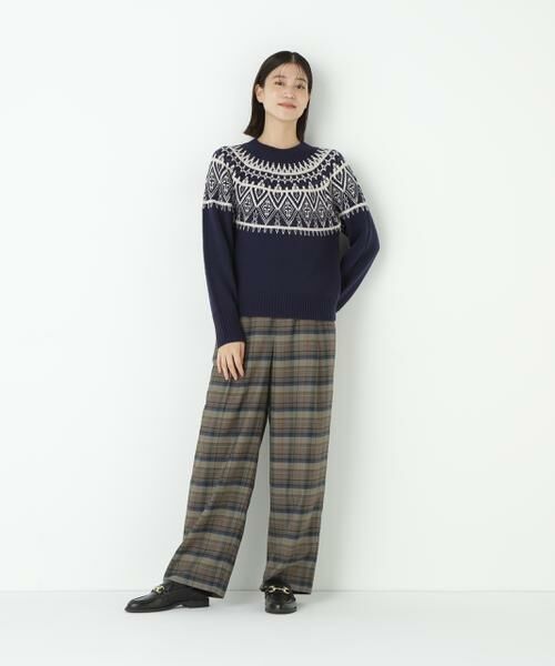 human woman / ヒューマンウーマン パンツ | ◆先染めチェックタックセミワイドパンツ | 詳細12