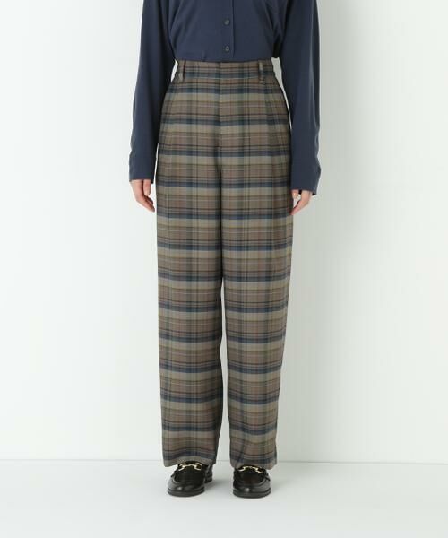human woman / ヒューマンウーマン パンツ | ◆先染めチェックタックセミワイドパンツ | 詳細15