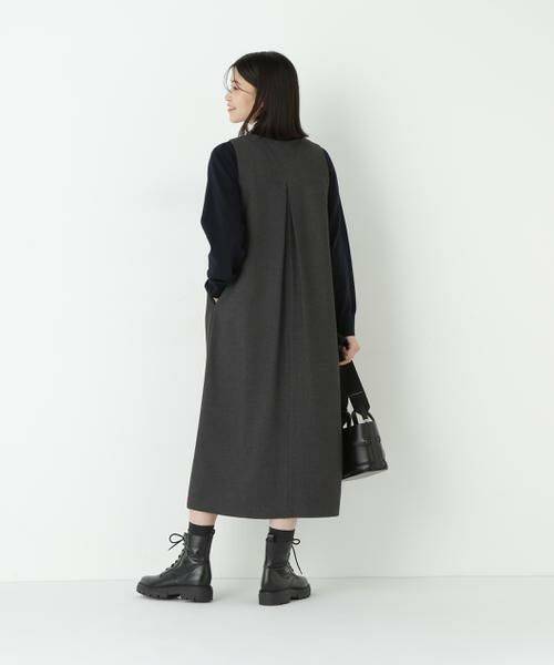 human woman / ヒューマンウーマン ワンピース | ◆TRストレッチVネックジャンスカ | 詳細3