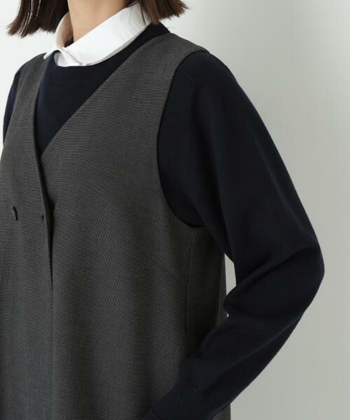 human woman / ヒューマンウーマン ワンピース | ◆TRストレッチVネックジャンスカ | 詳細9