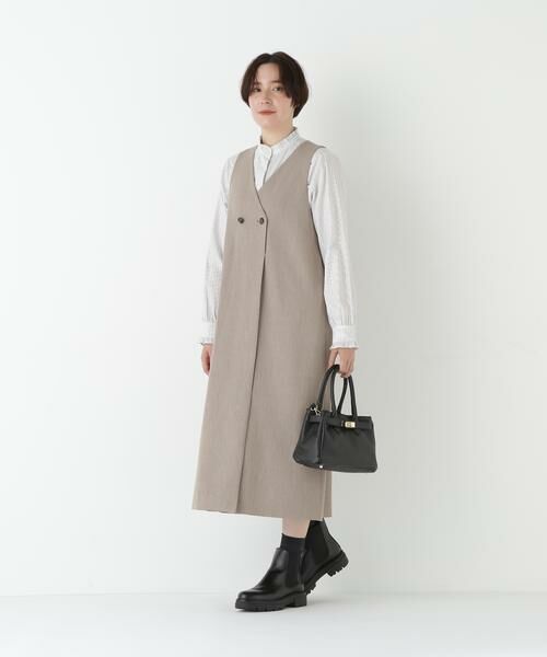 human woman / ヒューマンウーマン ワンピース | ◆TRストレッチVネックジャンスカ | 詳細13