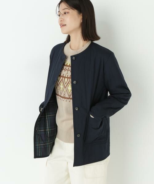 human woman / ヒューマンウーマン ブルゾン | ◆バーティカルキルティングノーカラージャケット | 詳細2