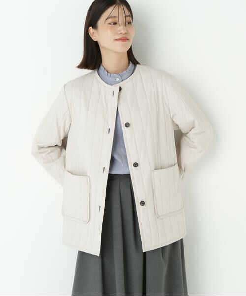 human woman / ヒューマンウーマン ブルゾン | ◆バーティカルキルティングノーカラージャケット | 詳細8
