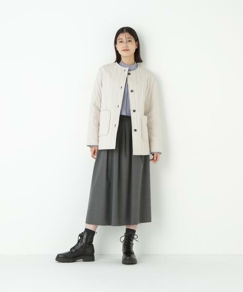 human woman / ヒューマンウーマン ブルゾン | ◆バーティカルキルティングノーカラージャケット | 詳細9