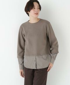 human woman / ヒューマンウーマン カットソー | ◆シャツドッキングミルドジャージープルオーバー