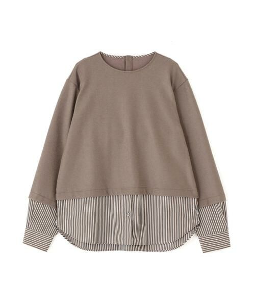 human woman / ヒューマンウーマン カットソー | ◆シャツドッキングミルドジャージープルオーバー | 詳細1