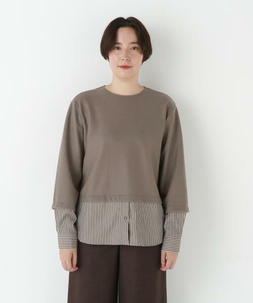 human woman / ヒューマンウーマン カットソー | ◆シャツドッキングミルドジャージープルオーバー | 詳細5